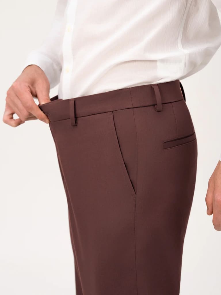 Cognora Brown Relaxed Fit Stretch Chinos for Men — photo 6