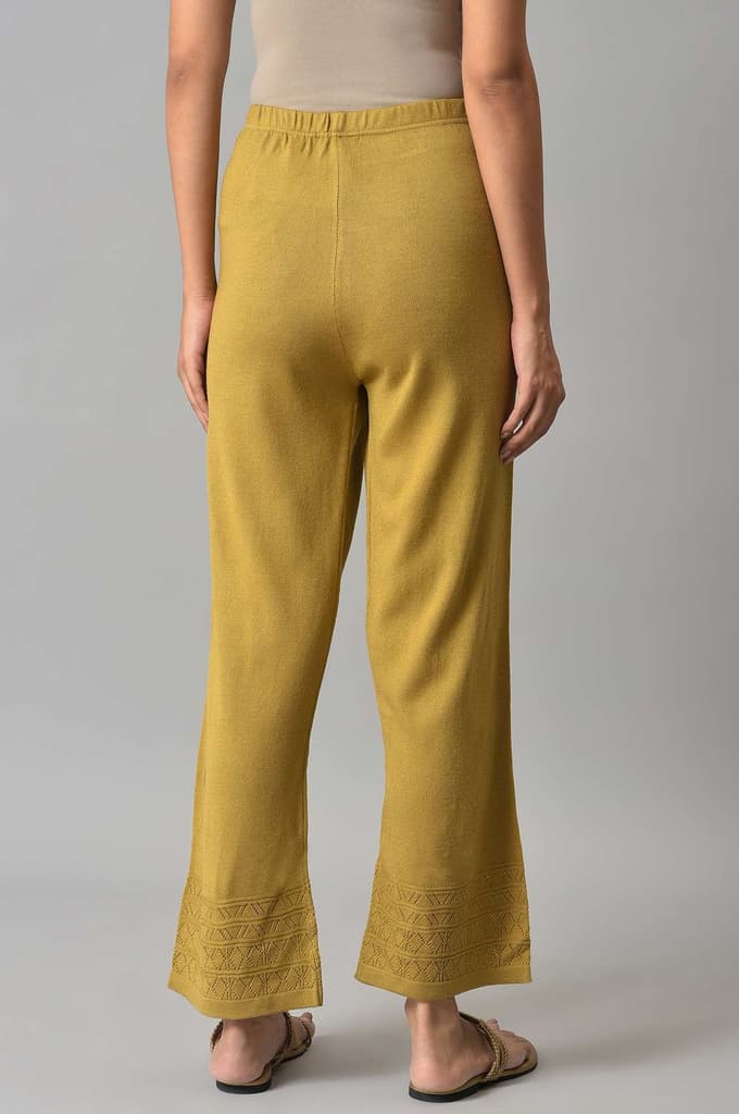 Gold Geometric Straight Fit Palazzo With Elasticated Waist — photo 2