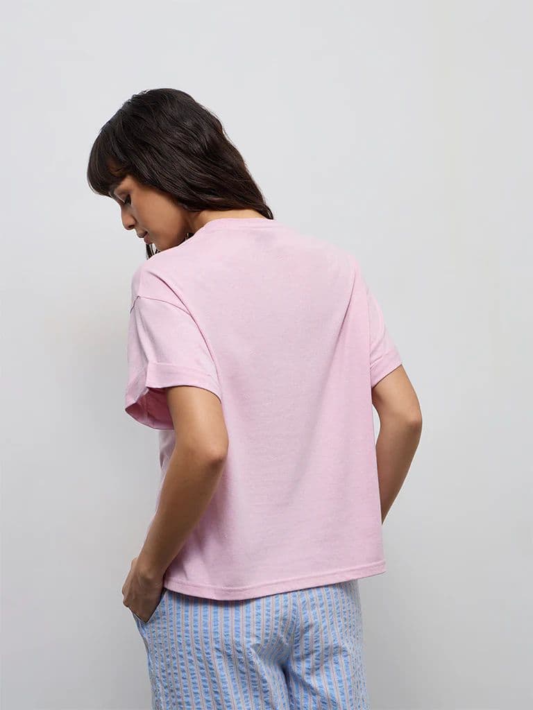 Wunderlove Pink Melange T-Shirt — photo 4