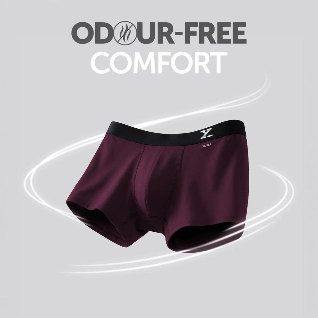 Aero Silver Cotton Trunks Plum Red — photo 2