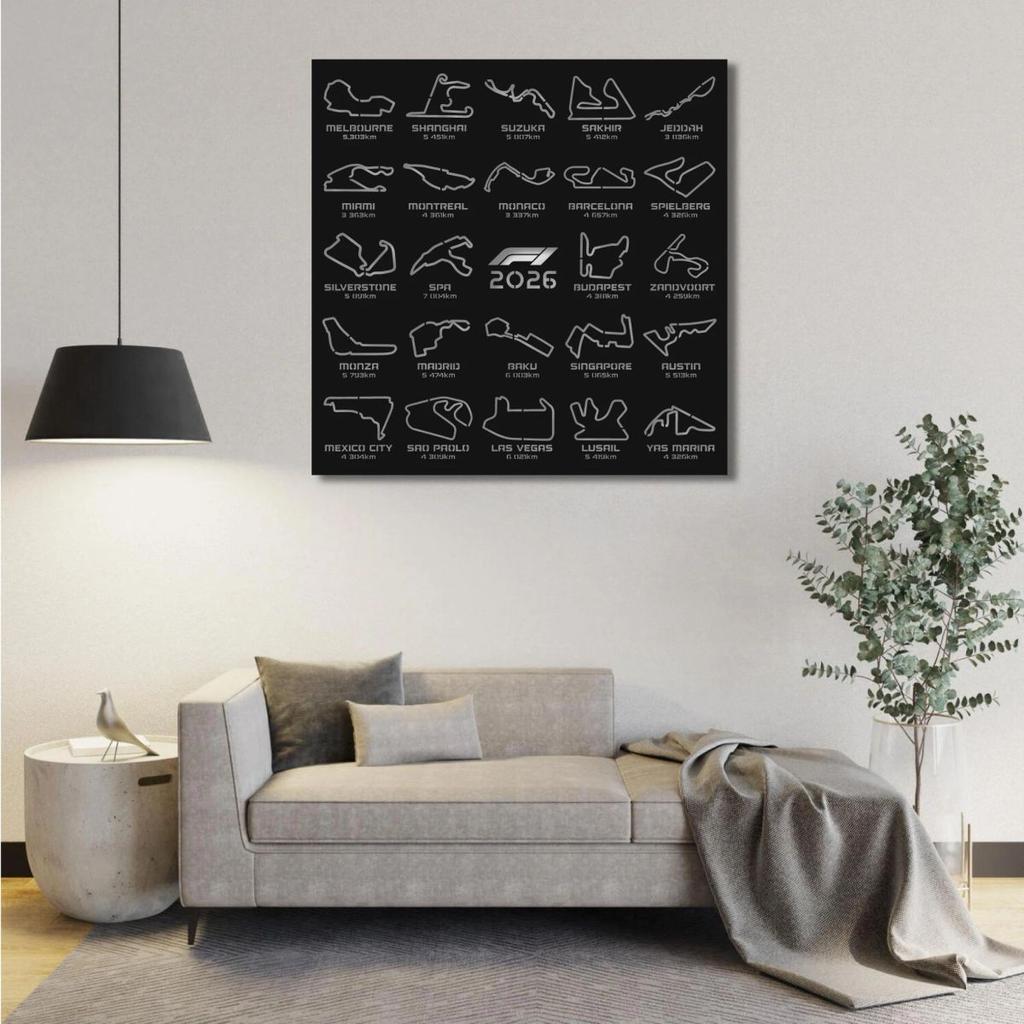 F1 2026 OFFICIAL TRACKS FRAME METAL WALL ART — photo 2