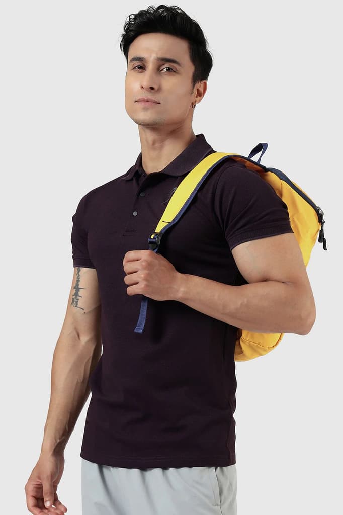 Aura Polo T-shirt Plum — S