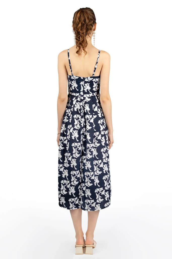 Blue & White Floral Midi Dress — photo 4