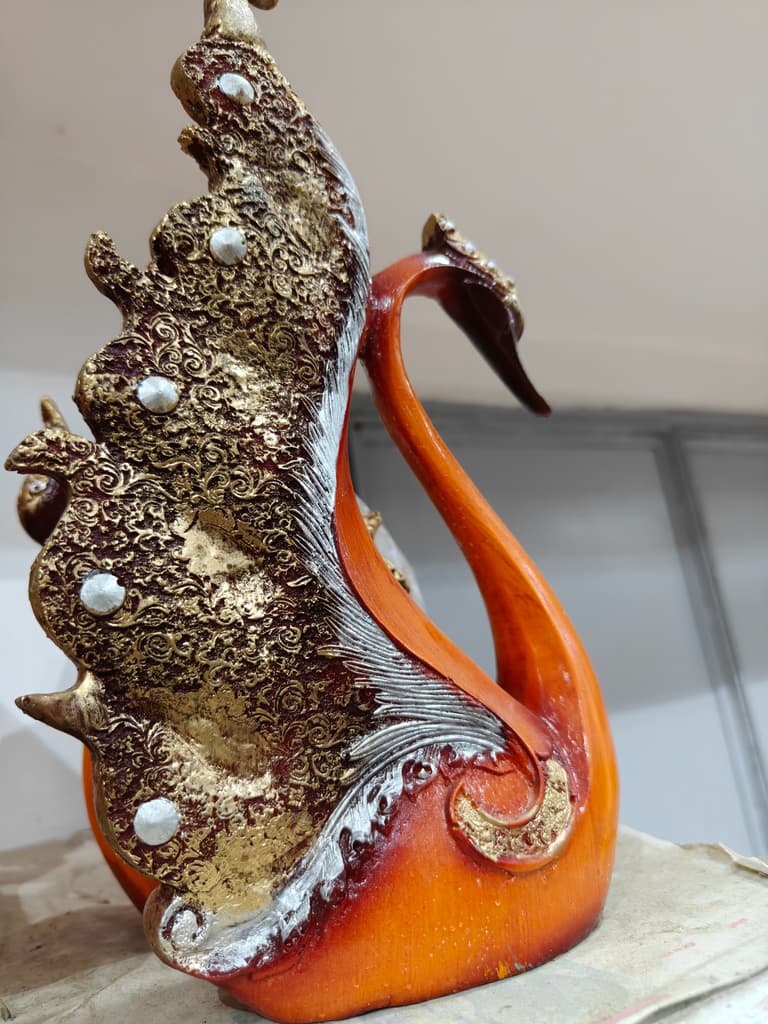 Gold Swan Statue | Decorative | Wood | Gold