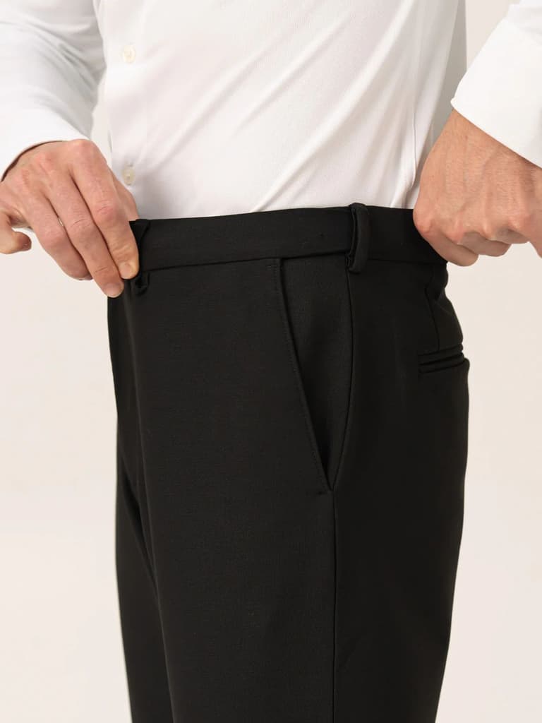 Authority Black Pro.Stretch Formal Trousers