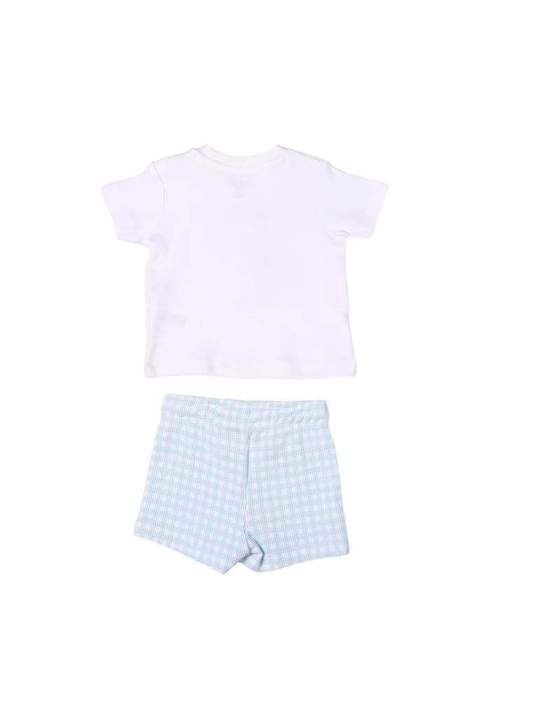 HOP Baby Boys White Printed Cotton T-Shirt and Shorts Set — photo 3