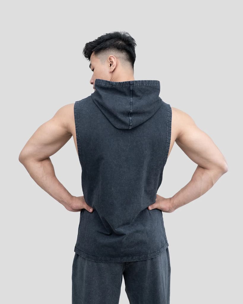 Acid Wash Sleeveless Hoodie — photo 5