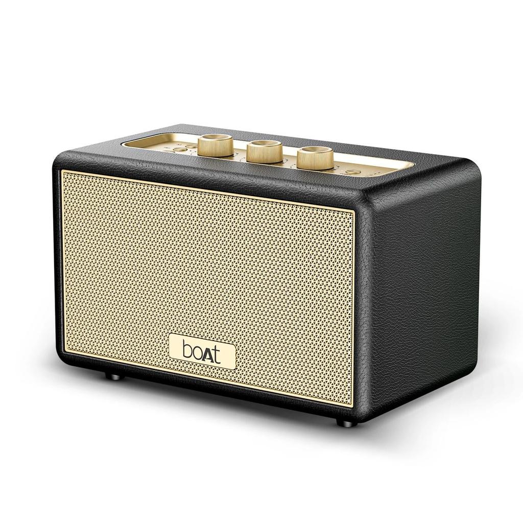 boAt Stone Opus | Portable Bluetooth Speaker with 80W boAt Signature Sound, Built-in Subwoofer, 12 Hours Playback — Midnight Black