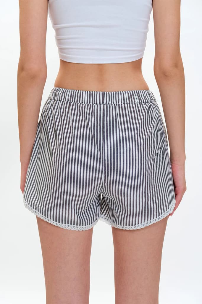 B&W Big Stripes Lace Shorts — photo 6