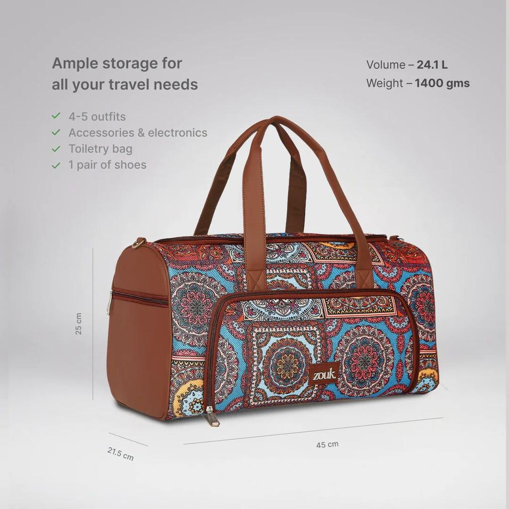 Multicolor Mandala Print Weekender Duffle Bag — photo 2