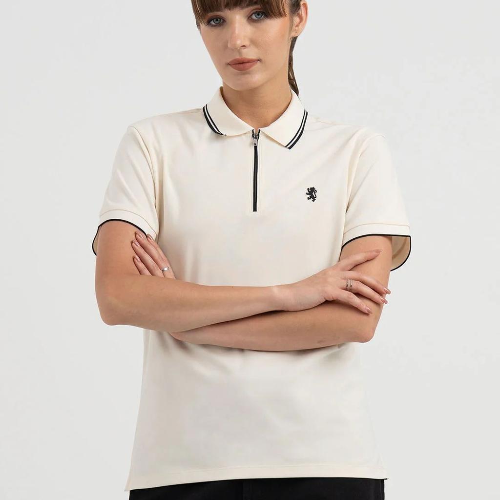 Polo T-Shirts for Women in Off White | Athleisure Polo T Shirt