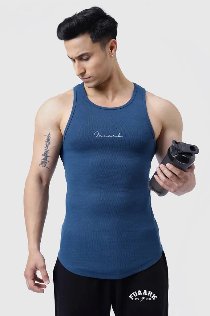 Ribbed Tank Teal — photo 5