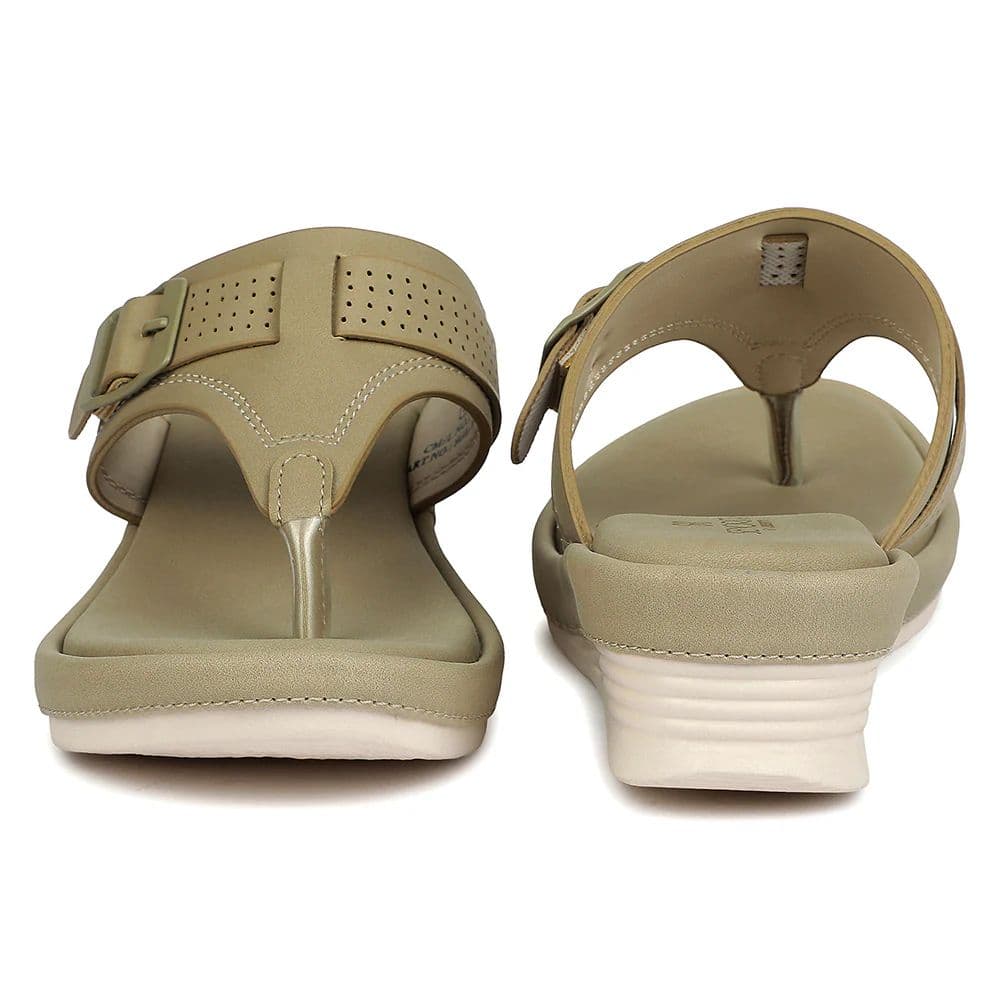 Senorita Beige Casual Wedge Heel Sandal for Women SGL-11 by Liberty — photo 6