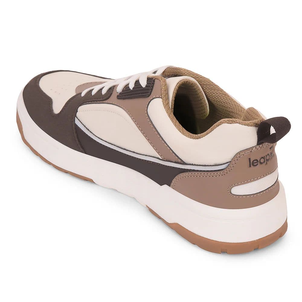 Leap7x Beige Casual Lacing Sneakers For Men LAPON-1E By Liberty — photo 5
