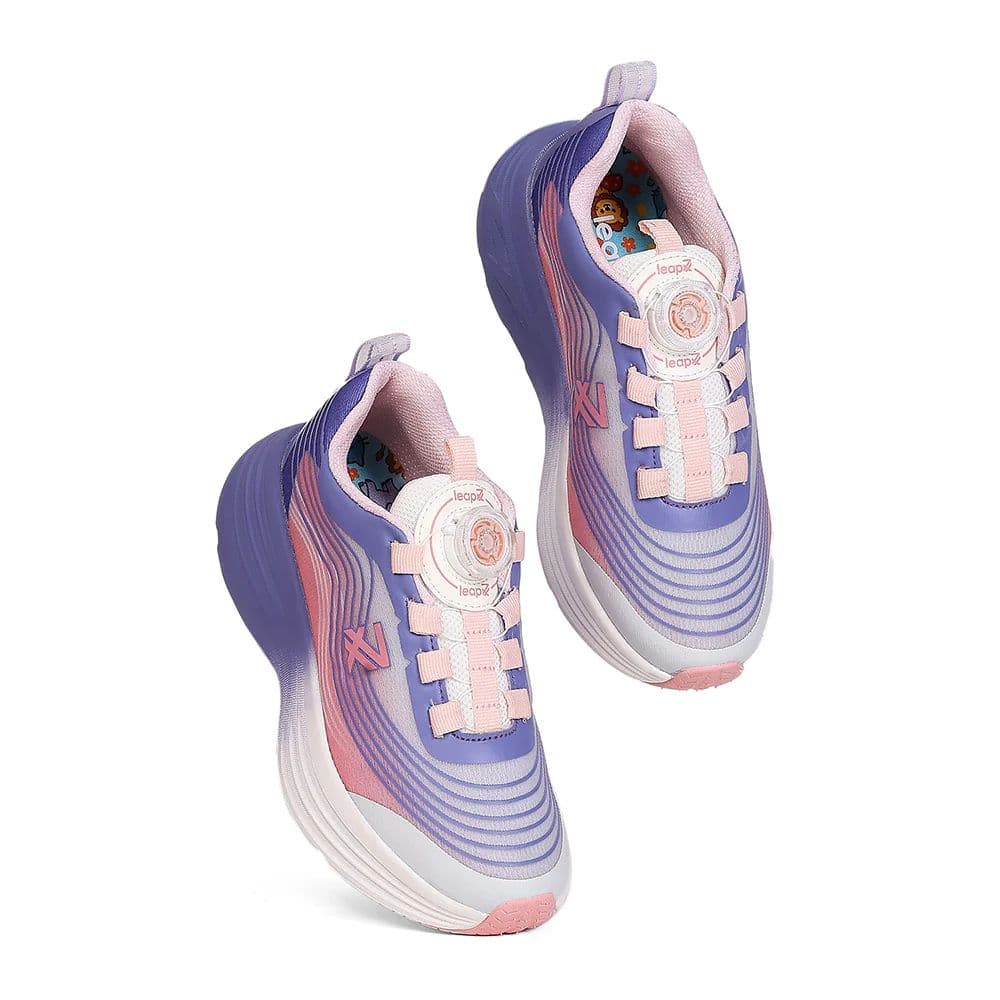 Leap7X LOTO-6 Kids' Purple Walking Shoes - TWISTS & GO with Colorblock Design — photo 7
