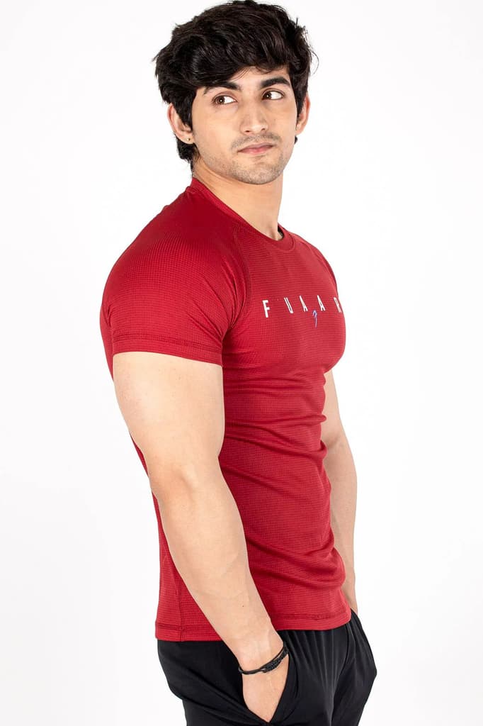 Checks T-shirt Maroon — photo 5