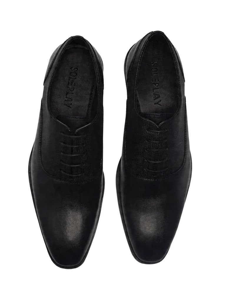 SOLEPLAY Black Lace-Up Oxford Formal Shoes — photo 3