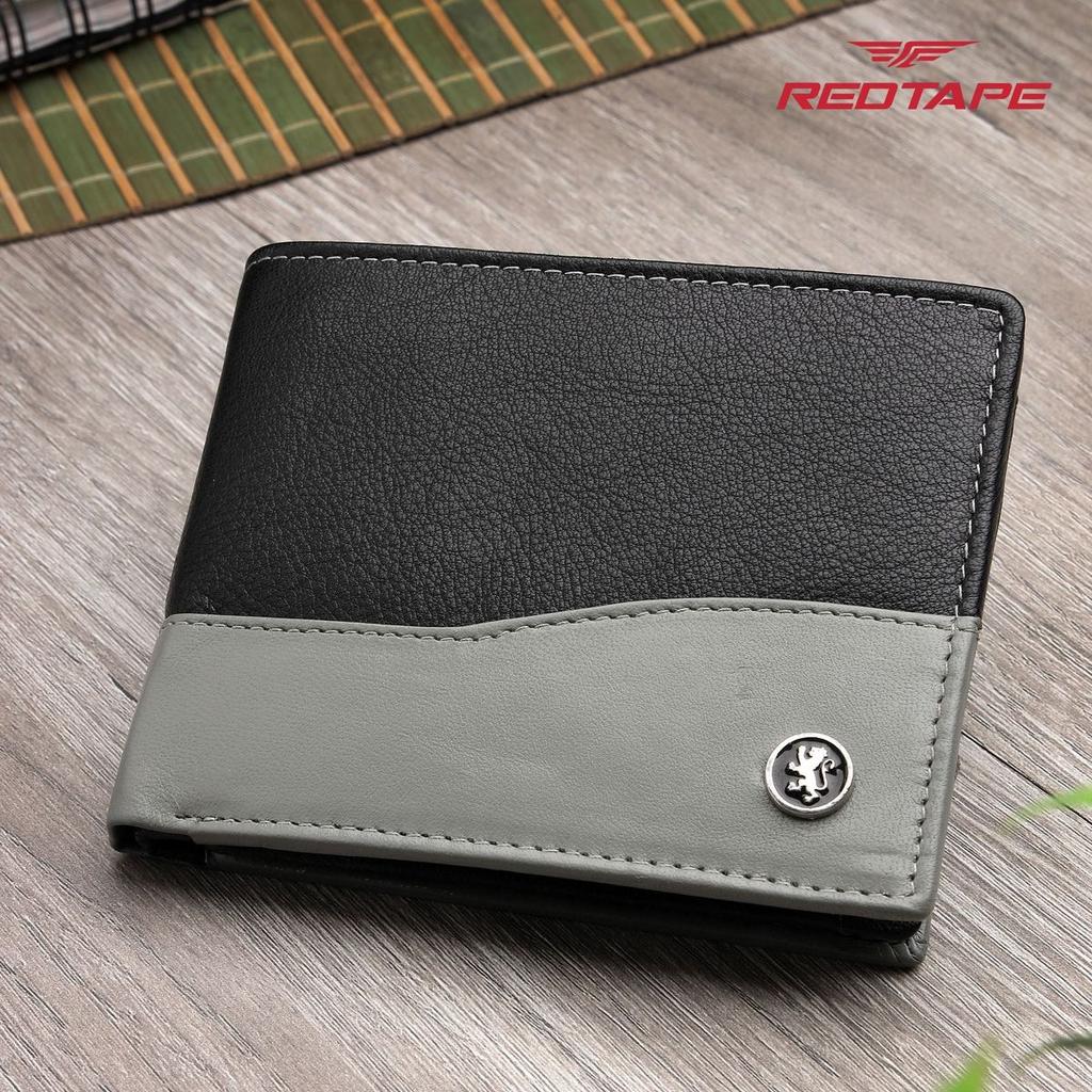 Men’s Black Grey Colorblocked Genuine Leather Wallet — photo 2