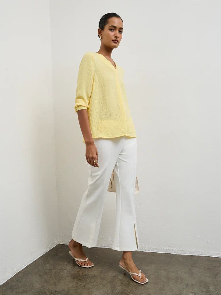 Wardrobe Yellow Crinkle-Textured Blouse — photo 2