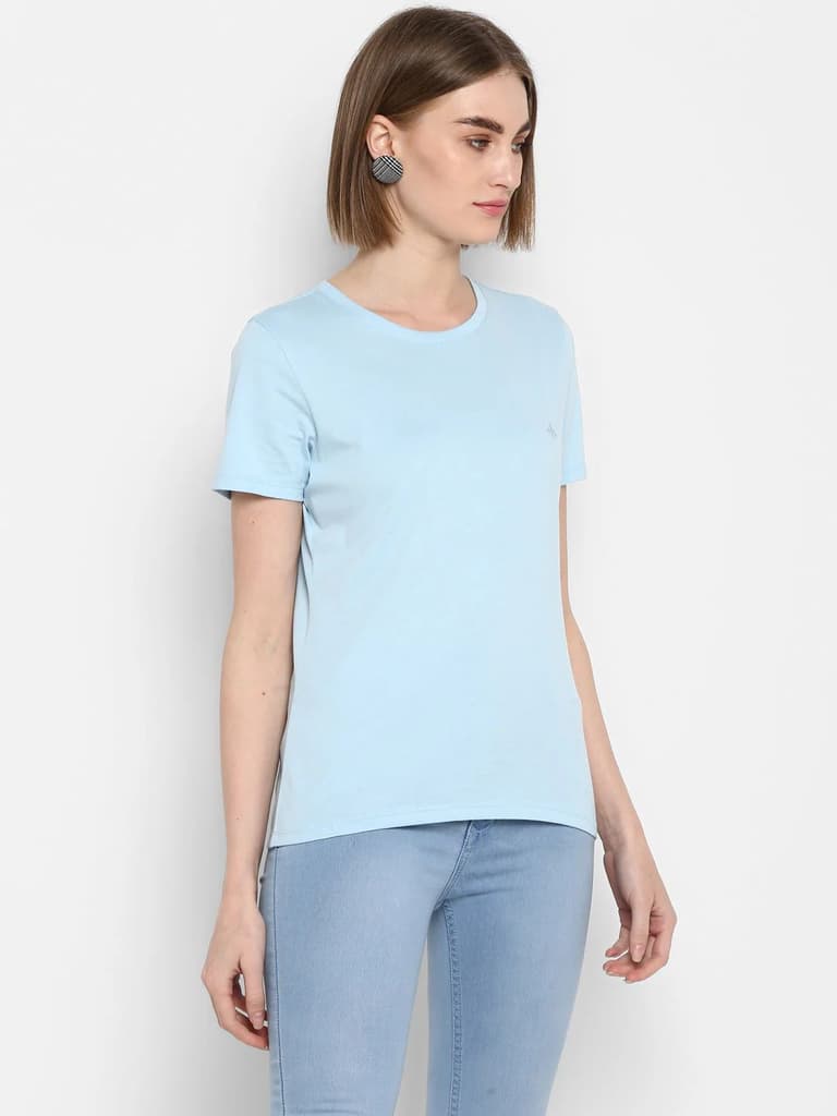 T-Shirt for Women in Pastel Blue | Cotton Round Neck T Shirt — photo 6