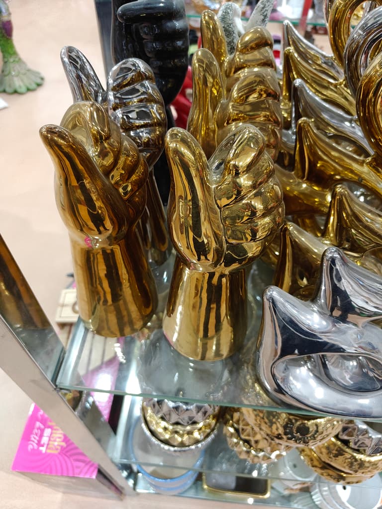 Gold Finger Statue | Decorative | Metal | Unknown