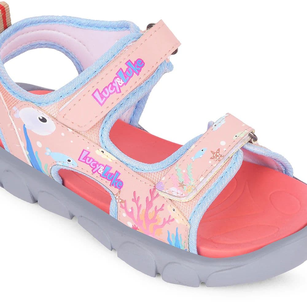 Lucy & Luke Pink Casual Flat Sandal for Kids HOPNPLAY-E By Liberty — photo 7