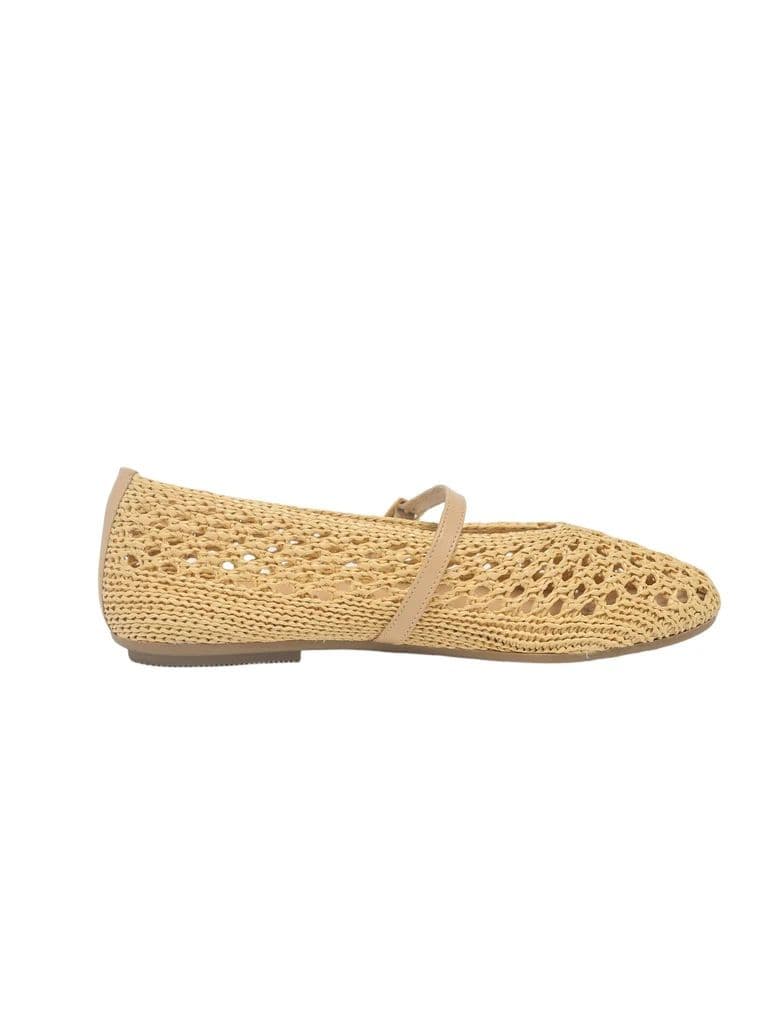 LUNA BLU Beige Natural Raffia Flat Ballerina — photo 2