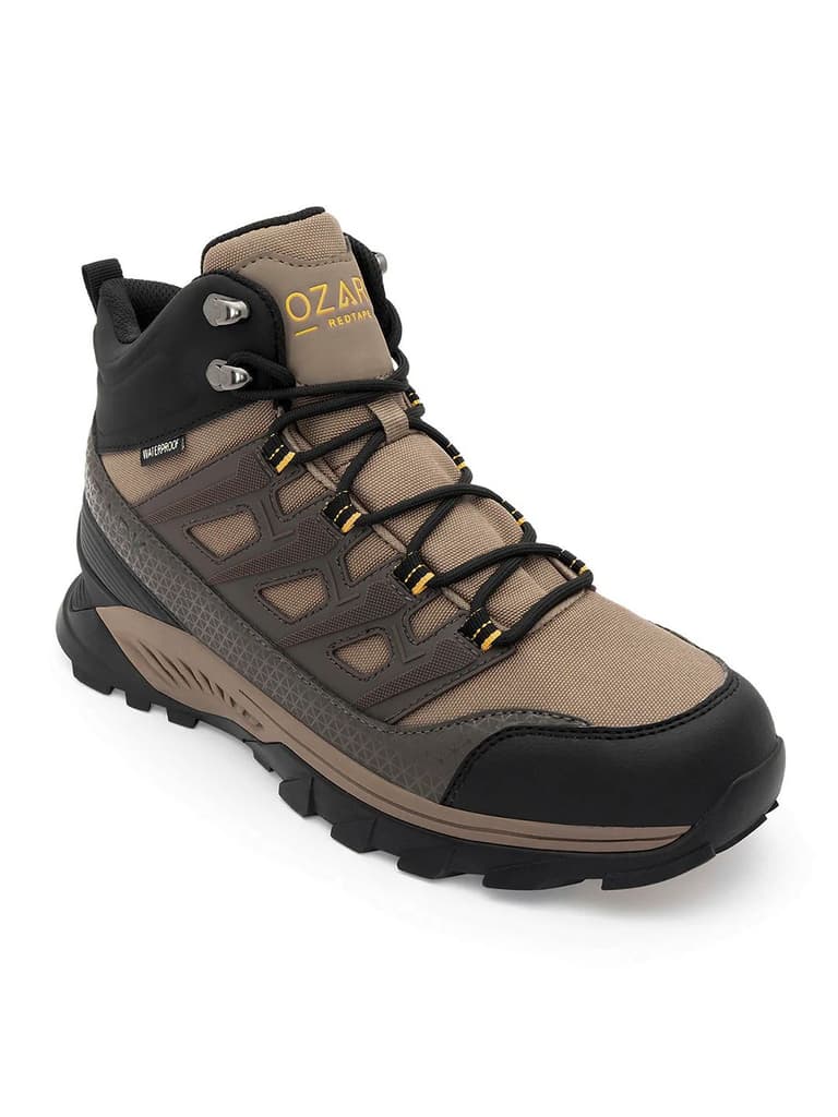 Brown Trekking Shoes for Men | High-Top Outdoor — 6 / Brown Black