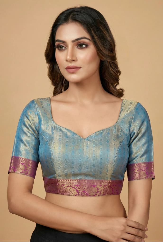 MIMOSA Women's Woven Design Kanjivaram Style Art Silk Saree with Blouse Piece - Ananda (SA00002476ANFREE) — photo 5