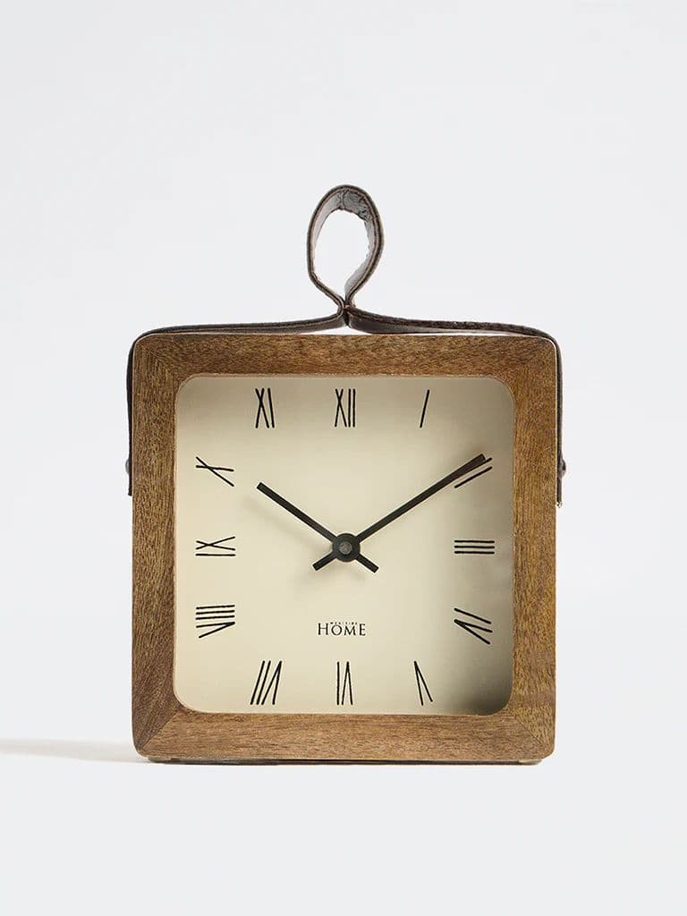 Westside Home Brown Square Table Clock — photo 2
