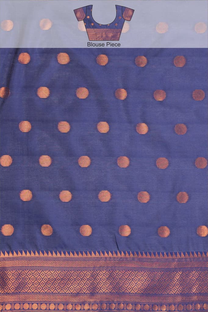 Mimosa Women's Woven Design Kanjivaram Style Art Silk Saree With Blouse Piece : SA00001776GYFREE — photo 8