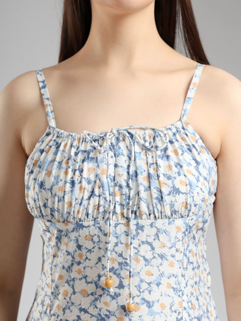 Ismera Midi Floral Dress- Blue — photo 5