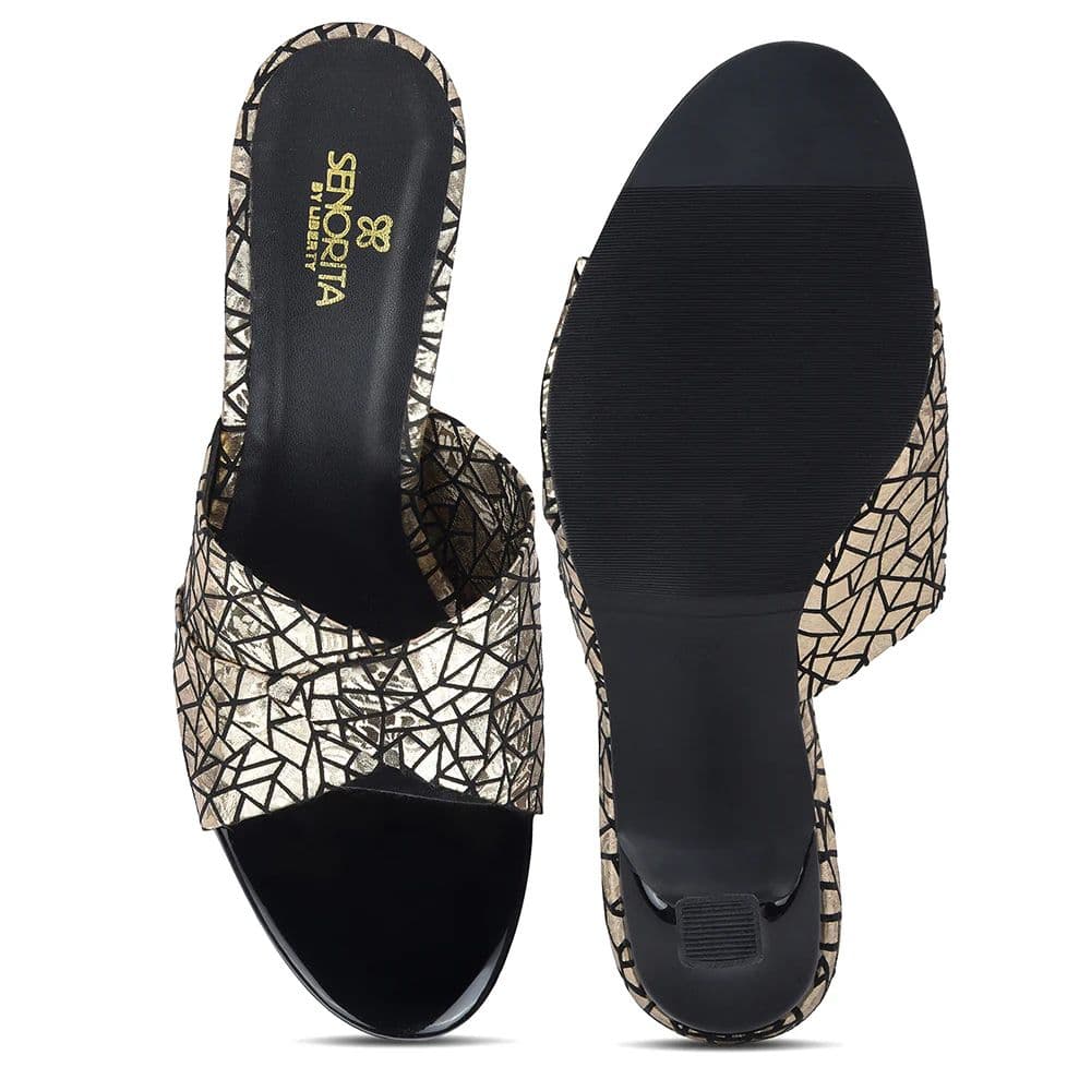 Senorita STY-156E Black Casual Heeled Slippers for Women — photo 5