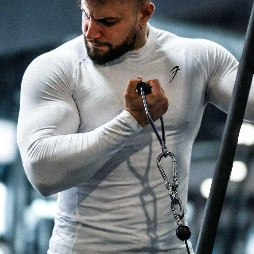 High Neck Compression Full Sleeves T-shirt White