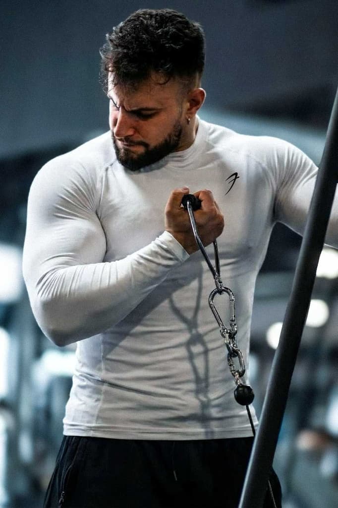 High Neck Compression Full Sleeves T-shirt White — S