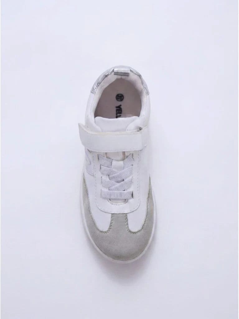 Yellow White and Silver Sparkle Deatiled Velcro Strap Sneakers — photo 3