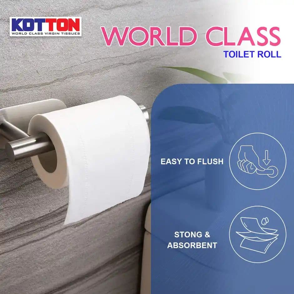 Kotton Toilet Roll - 2 Ply -100% Virgin Pulp/Paper, Pack of 4 ,230 sheets — photo 2