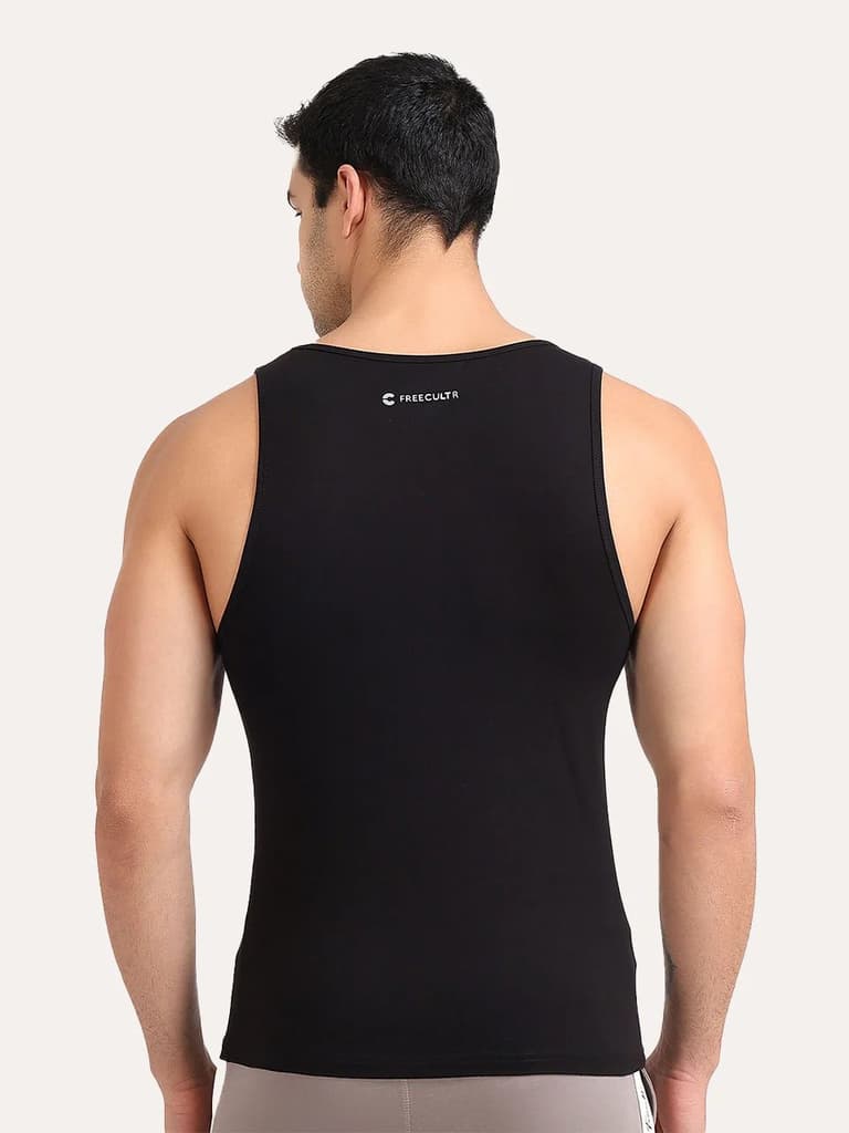 Regular Fit Organic Cotton Comfort Vest for Men-Pack of 5 — photo 6