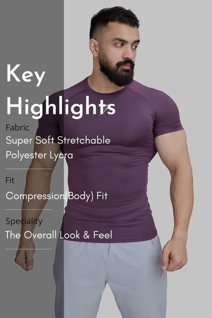 Compression T-shirt Plum — photo 8