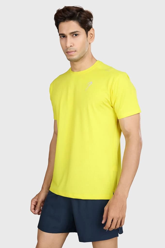 Laser Cut Running T-shirt Yellow — S