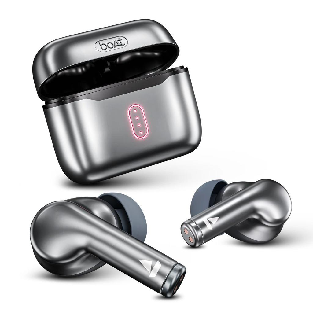 boAt Airdopes 141 Pro Buds | Wireless Earbuds with 60H Playback, ENx™ Technology, Sleek Metallic Finish, Bluetooth v5.3 — Surfer Silver