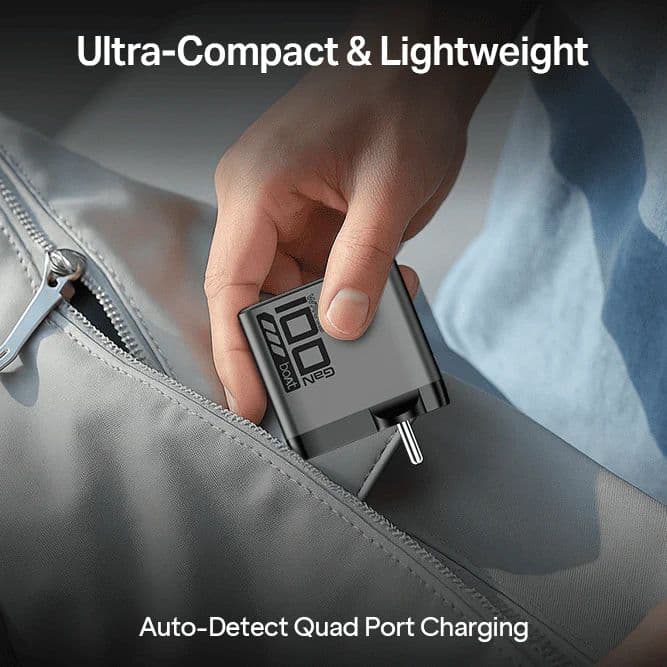 100W GaN Charger | 100W Fast Charger with GaN Chip Technology, 12-Layer Smart IC Protection, Quad-Port Charging — photo 7