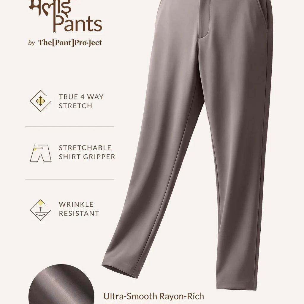 Malai Dark Grey Soft-touch Slim Fit Power Stretch Pants