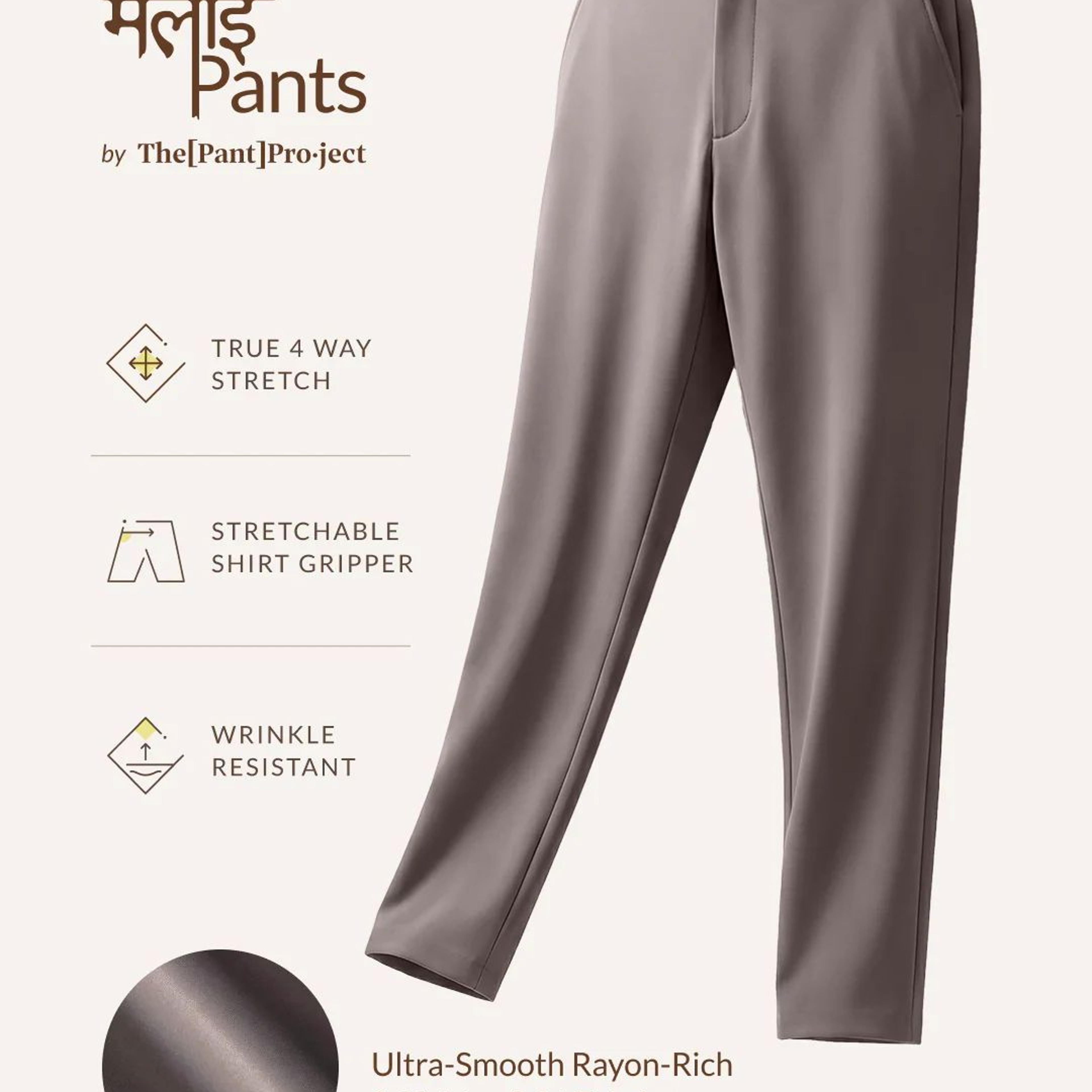 Malai Dark Grey Soft-touch Slim Fit Power Stretch Pants