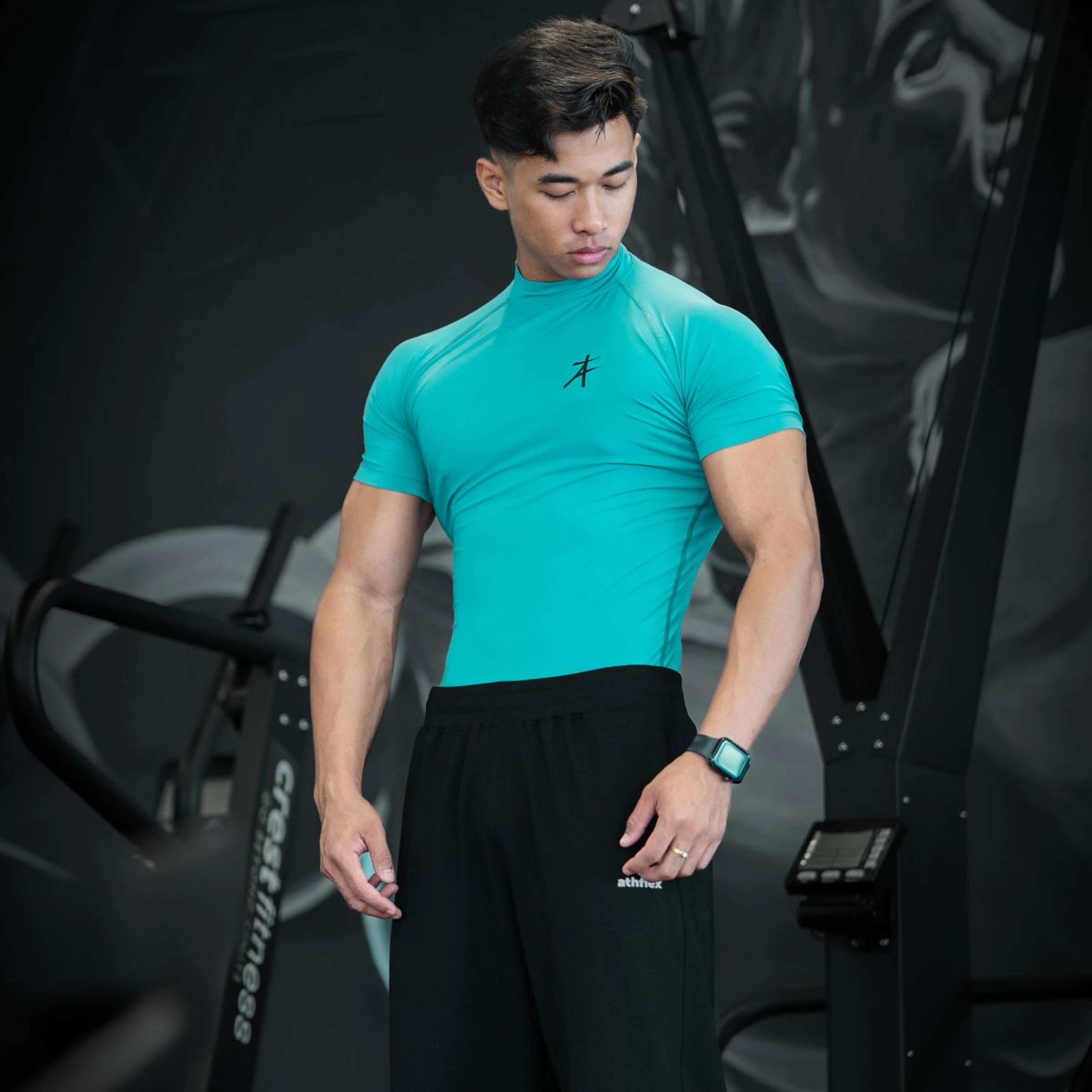 Hustle High Neck Compression T-shirt