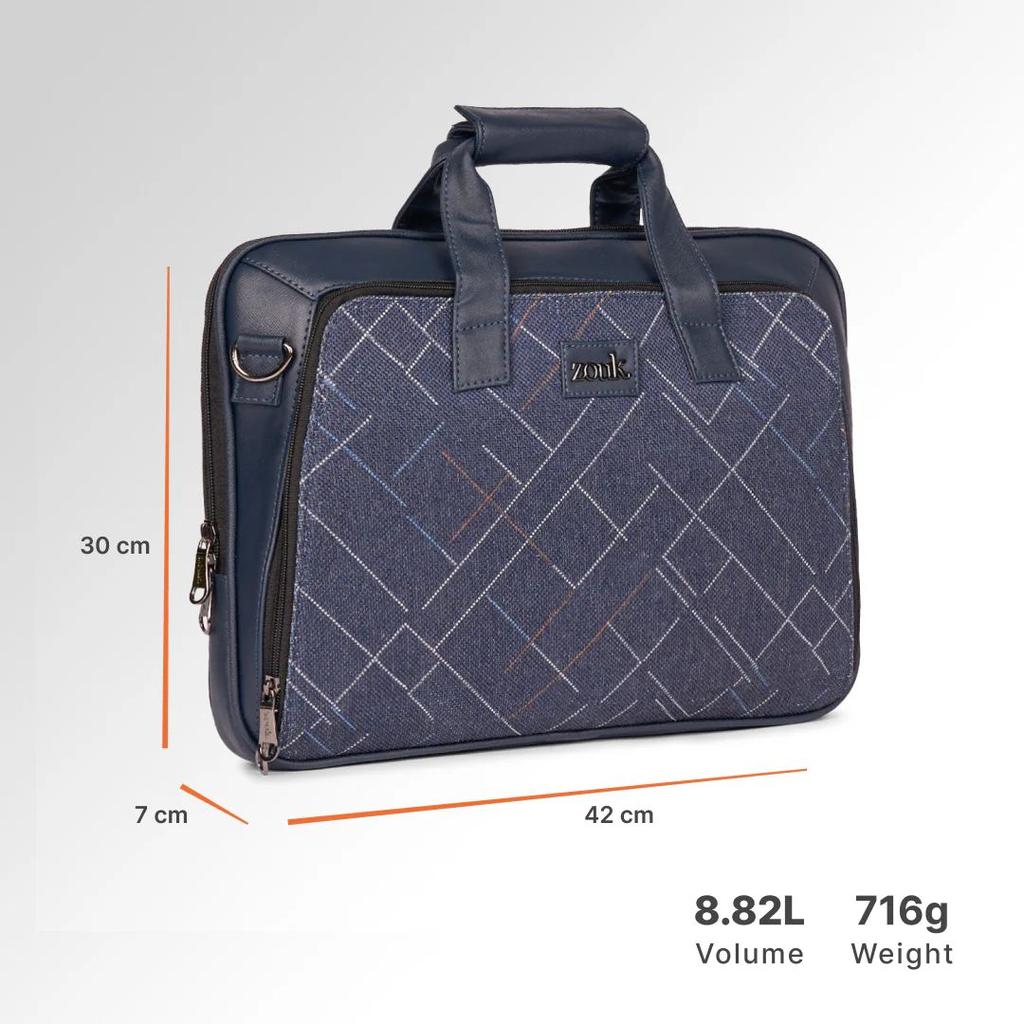 Bombay Tartan Executive Laptop Bag (Blue) — photo 3
