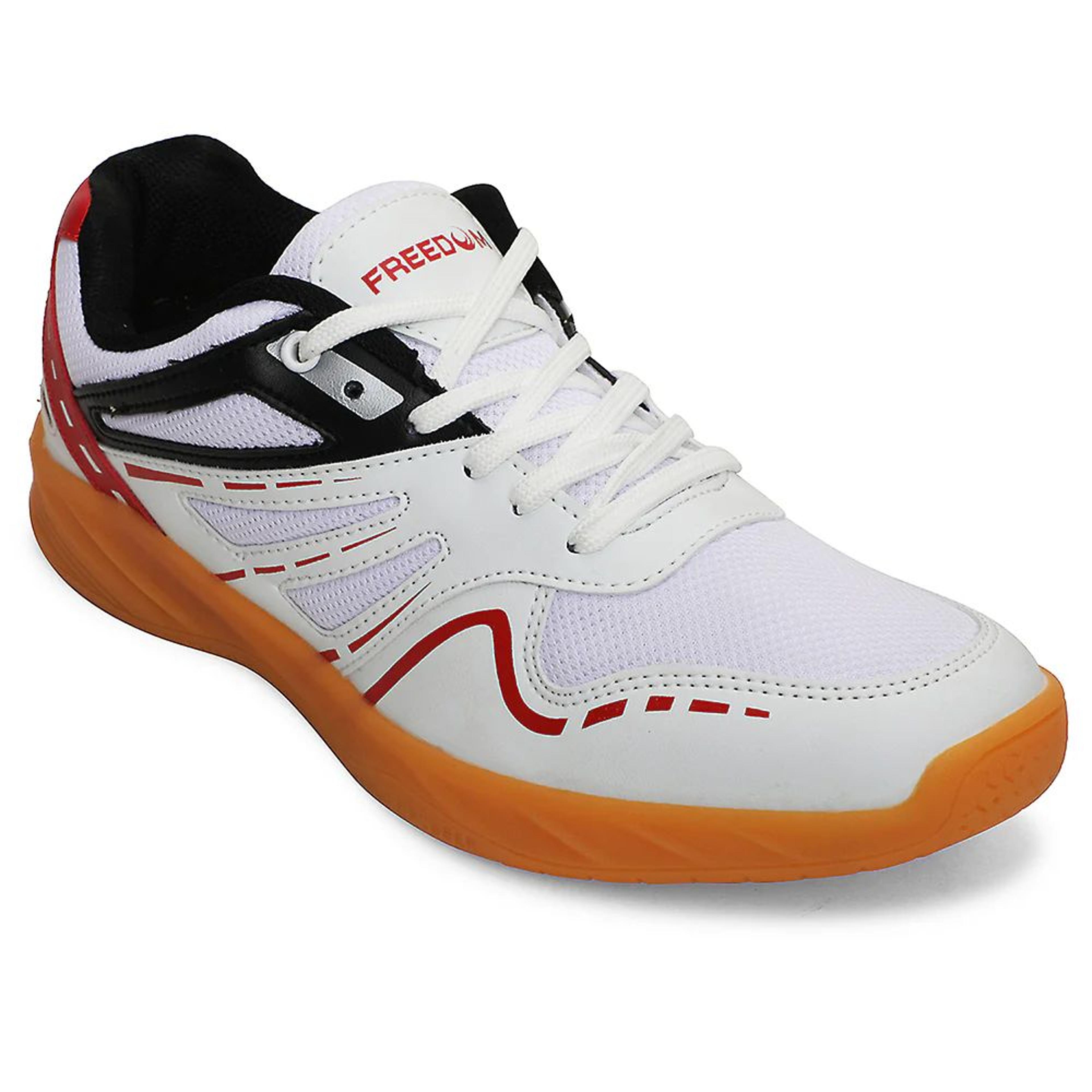 FREEDOM White Sports Non-Marking Paddle/Pickleball & Badminton Shoes For Men ASPIRE-1E By Liberty