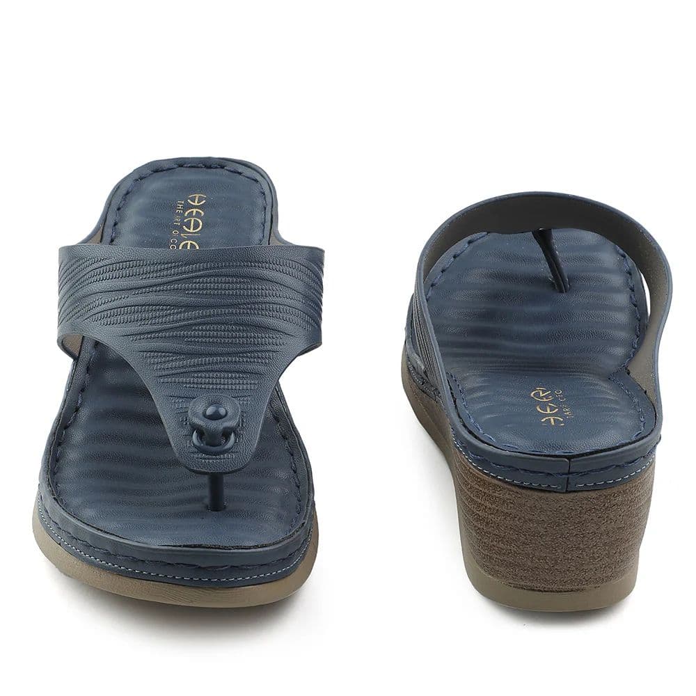 Healers Navy Blue Wedge Heel Sandal For Women ZQ-FD-54 By Liberty — photo 6