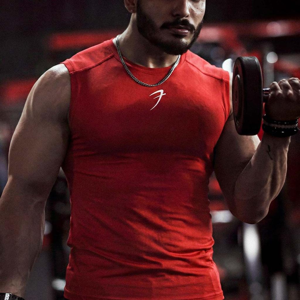 Compression Sleeveless Tank Red