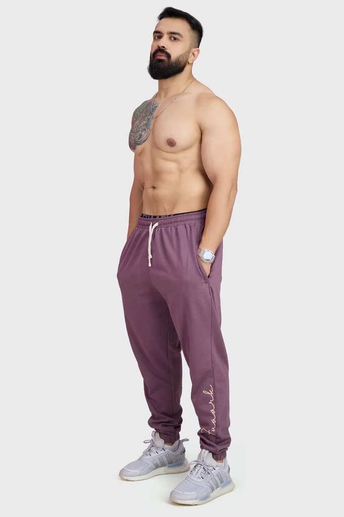 Signature Oversized Band Joggers Mauve